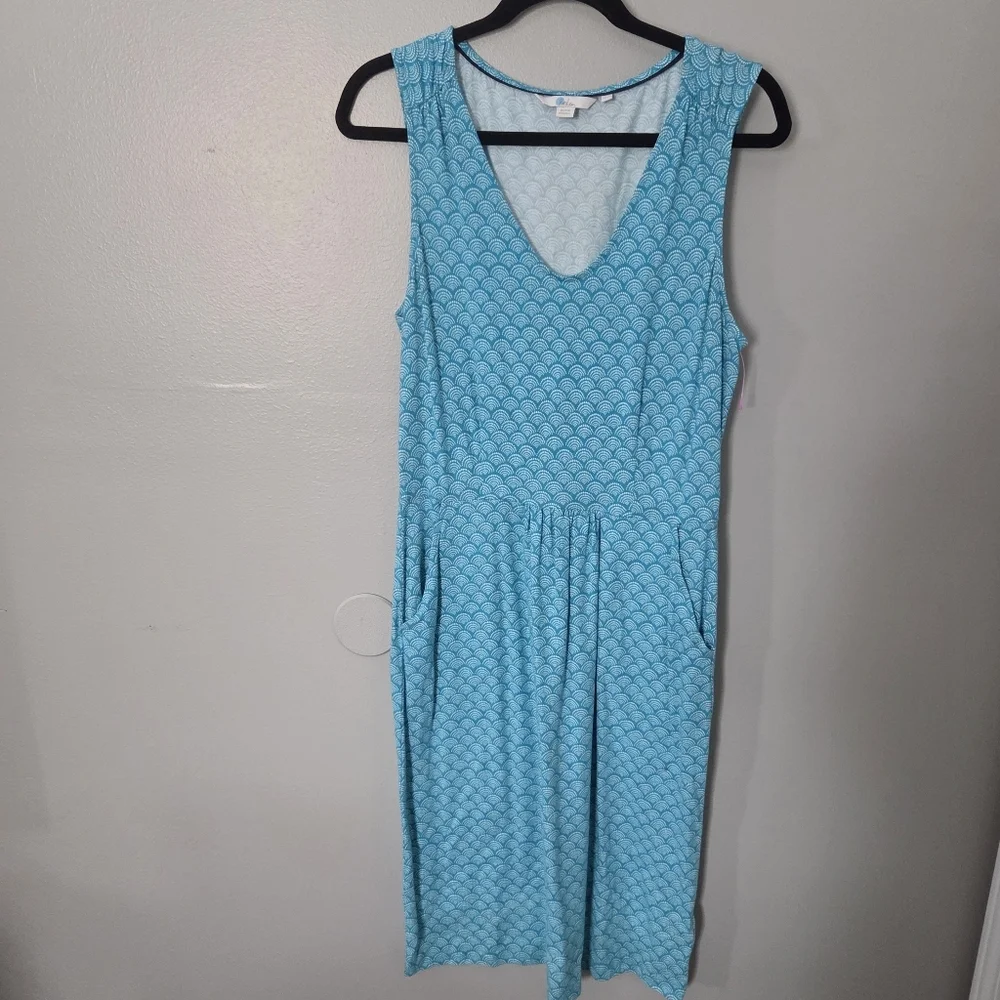 Boden Womens Blue Melinda Sleeveless Geometric Print Jersey Pockets. Sz 10/L - Picture 4 of 11